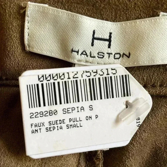 H  Halston Faux Suede Pull-On Pant sz S - Picture 4 of 6